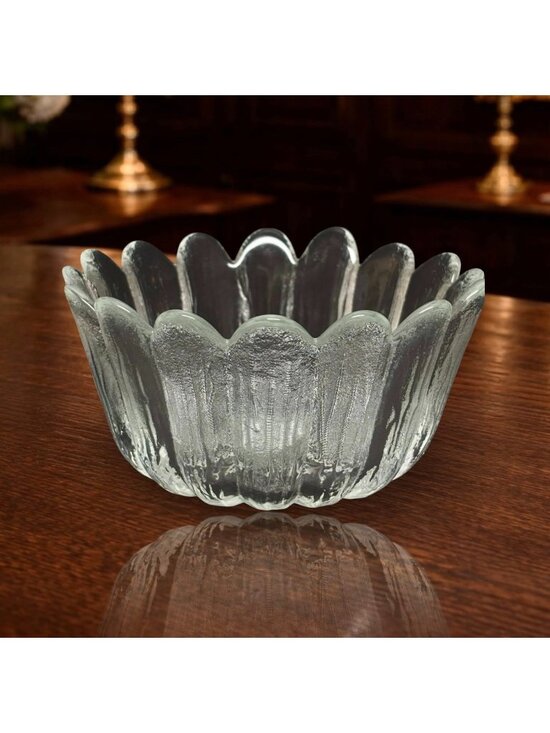 Holmegaard Werner Other - Scandinavian Modern Frosted Art Petal Glass Bowl Holmegaard Glassworks Nearly 3"